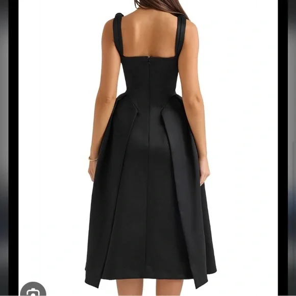 House of CB Paloma Satin Black Dress - Picture 4 of 4